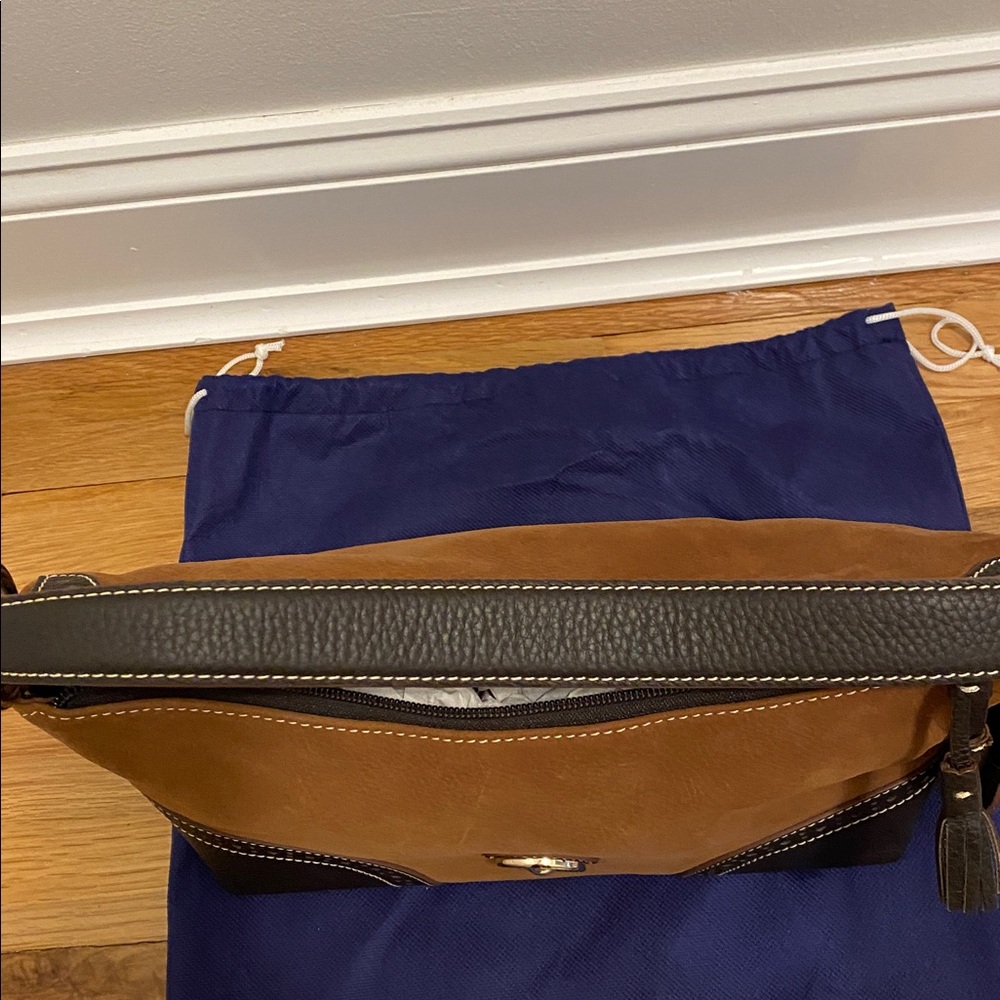 Dooney & Bourke Tan and Black Nubuck Shoulder Bag - Picture 10 of 14